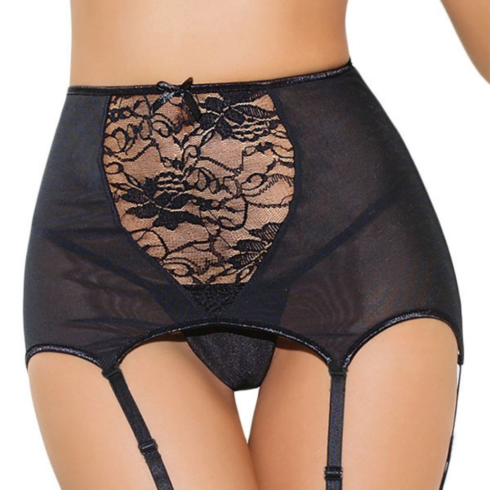 Elegant Black Lace Garter Belt